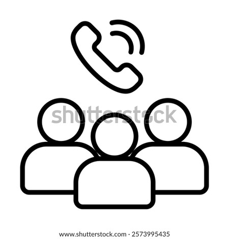 Conference Call icon line vector illustration