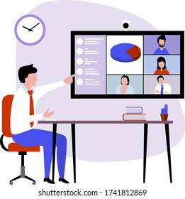 Konferenzgespräche in einem Büro im intelligenten Modus veranschaulichen die finanzielle Leistungsfähigkeit des Unternehmens