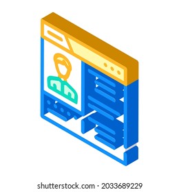 conference chat isometric icon vector. conference chat sign. isolated symbol illustration