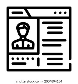 conference chat line icon vector. conference chat sign. isolated contour symbol black illustration