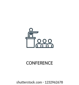 conference concept line icon. Simple element illustration. conference concept outline symbol design. Can be used for web and mobile UI/UX