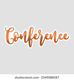 Conference - Decorative Cursive Text in Orange Gradient