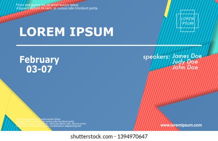 Conference design template. Business background. 3d illustration. Abstract paper cut background. Material design. Vector.