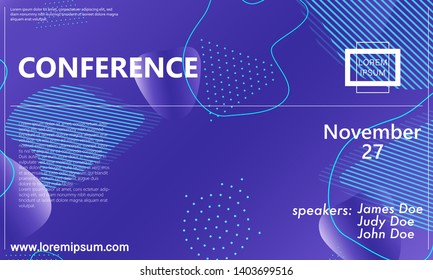 Conference design template. Business background. Colorful elements. Announcement conference. Abstract cover design. Vector illustration.