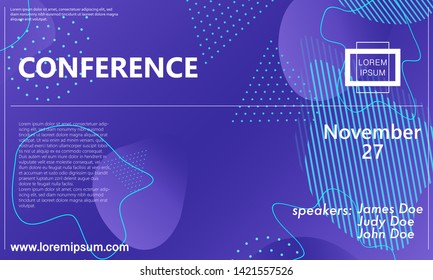 Conference design template. Business background. Colorful elements. Announcement conference. Abstract cover design. Vector illustration.