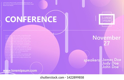 Conference design template. Business background. Colorful elements. Announcement conference. Abstract cover design. Vector illustration.