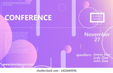 Conference design template. Business background. Colorful elements. Announcement conference. Abstract cover design. Vector illustration.