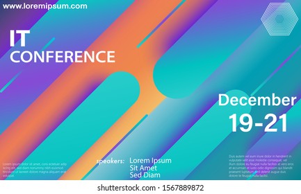 Conference design template. Business background. Colorful elements. Announcement conference. Abstract cover design. Vector illustration.