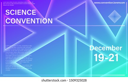 Conference design template. Science convention. Business background. Colorful elements. Announcement conference. Abstract cover design. Vector illustration.