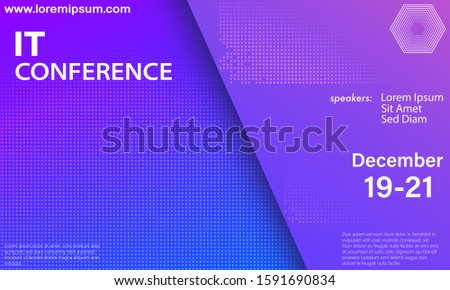 Conference design template. Science convention. Business background. Colorful elements. Announcement conference. Abstract cover design. Vector illustration.