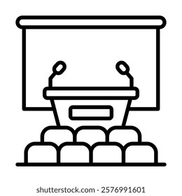 Conference Facilities icon line vector illustration