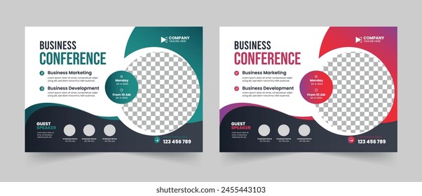 Conference flyer, business conference flyer, Business conference banner template