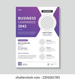 conference flyer corporate business meeting template design