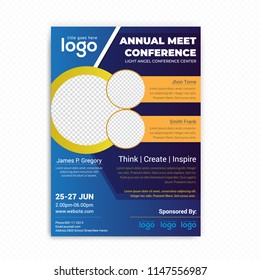 Conference flyer design template. Women Leadership Conference Flyer Design , Business or Corporate Conference Flyer Design, with nice Unique Design Shape, vector eps10