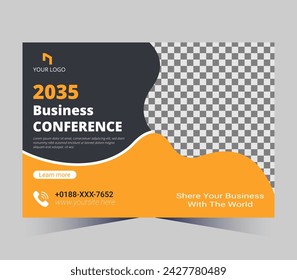 Conference flyer and invitation banner template design.