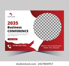 Conference flyer and invitation banner template design.