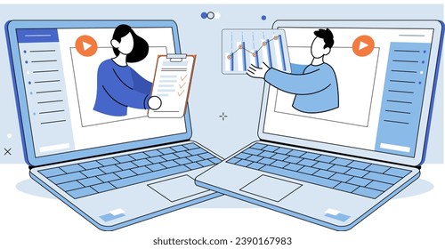 Conference group meeting. Vector illustration. Offices serve as spaces for work and collaboration Communication plays vital role in productive discussions Teamwork is essential for achieving