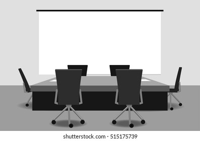 conference hall in black and white tints