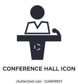 Conference hall icon vector isolated on white background for your web and mobile app design, Conference hall logo concept