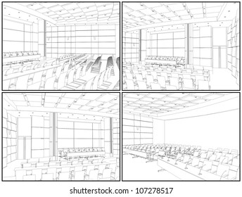 Conference Hall Interior Vector 02