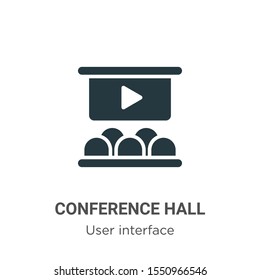 Conference hall vector icon on white background. Flat vector conference hall icon symbol sign from modern user interface collection for mobile concept and web apps design.
