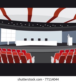Conference hall vector illustration sampler