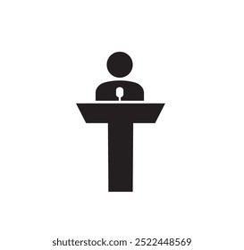 conference icon design in black and white
