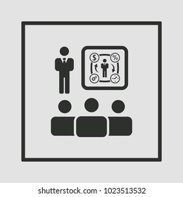 Conference icon, isolated. Flat  design. 