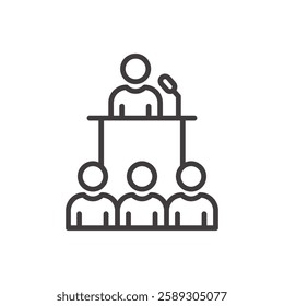 conference icon isolated stroke in black color
