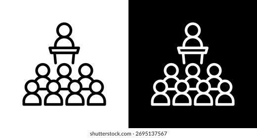 Ícone Conferência. Ilustração de vetor de estilo de linha