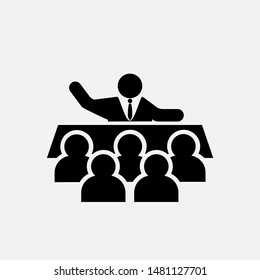 
Conference Icon. Meeting or Briefing Illustration As A Simple Vector Sign & Trendy Symbol for Design,  Websites, Presentation or Mobile Application. 