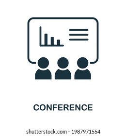 Conference icon. Monochrome simple element from presentation collection. Creative Conference icon for web design, templates, infographics and more