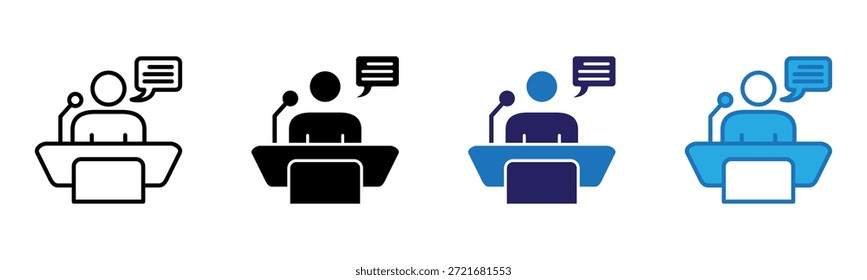 Icono de conferencia Multi Style Ilustración vectorial