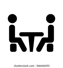 Conference icon. People sitting at a table.