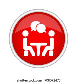 Conference icon. People sitting at the table.