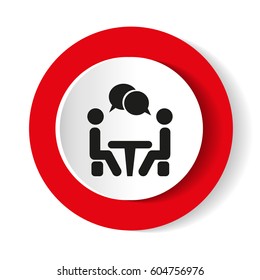 Conference icon. People sitting at the table.Conference icon. People sitting at the table.