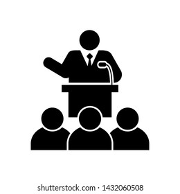 Conference Icon. Presentation or Meeting  Illustration As A Simple Vector Sign and Trendy Symbol for Design and Websites, Presentation or Mobile Application. 
