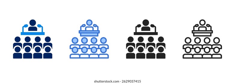 Conference Icon Set Different Style Collection