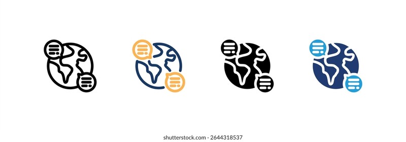 Conference icon set multiple style collection. Vector illustration.
