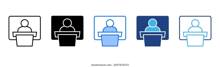 Conjunto de iconos de conferencia colección de estilos múltiples