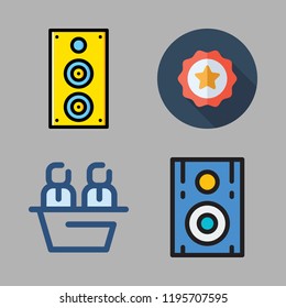 conference icon set. vector set about speaker, meeting and badges icons set.