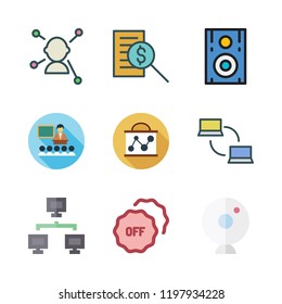 conference icon set. vector set about networking, presentation, report id and speaker icons set.