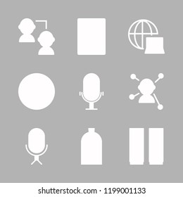 conference icon set. vector set about lecture, microphone, ereader and id icons set.
