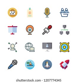 conference icon set. vector set about video chat, white board, speaker and lecture icons set.