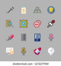 conference icon set. vector set about id, ereader, speaker and webcam icons set.