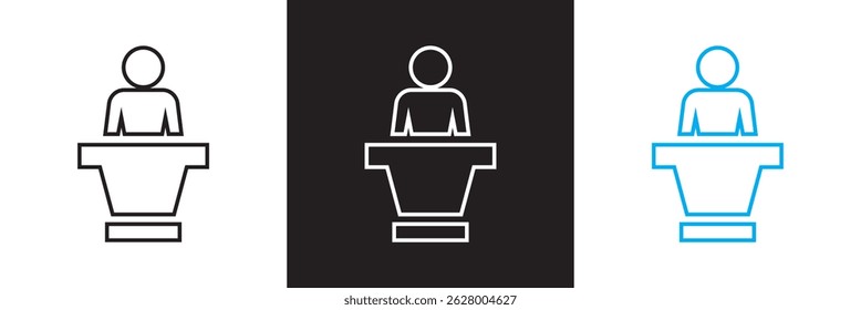  Conference icon set. Vector illustration. isolated on white and black background. EPS 10