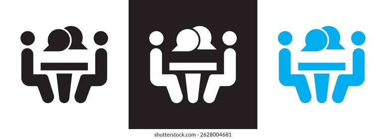  Conjunto de iconos de conferencia. Ilustración vectorial. aislado en el fondo blanco y negro. EPS 10