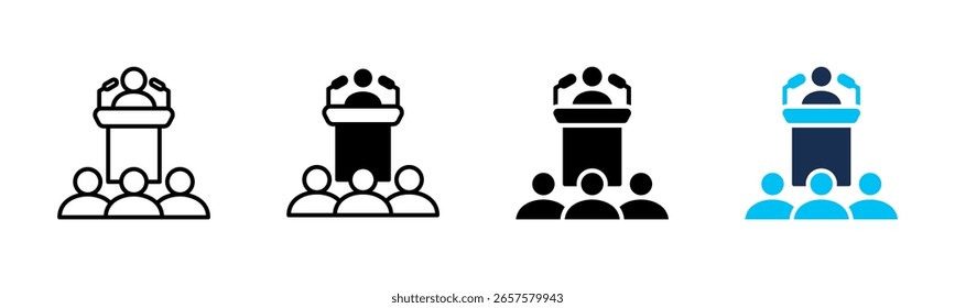 Conference icon sheet multiple style collection