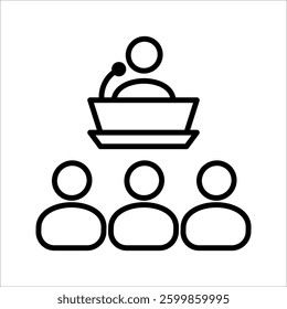 Conference Icon. Symbol isolated white background. vector illustration. color editable.