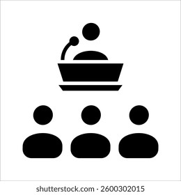 Conference Icon. Symbol isolated white background. vector illustration. color editable.
